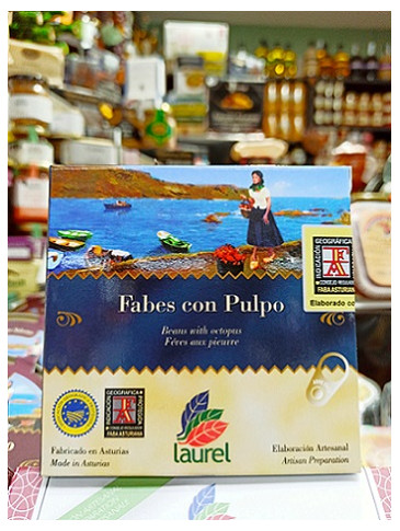 Fabada asturiana con pulpo